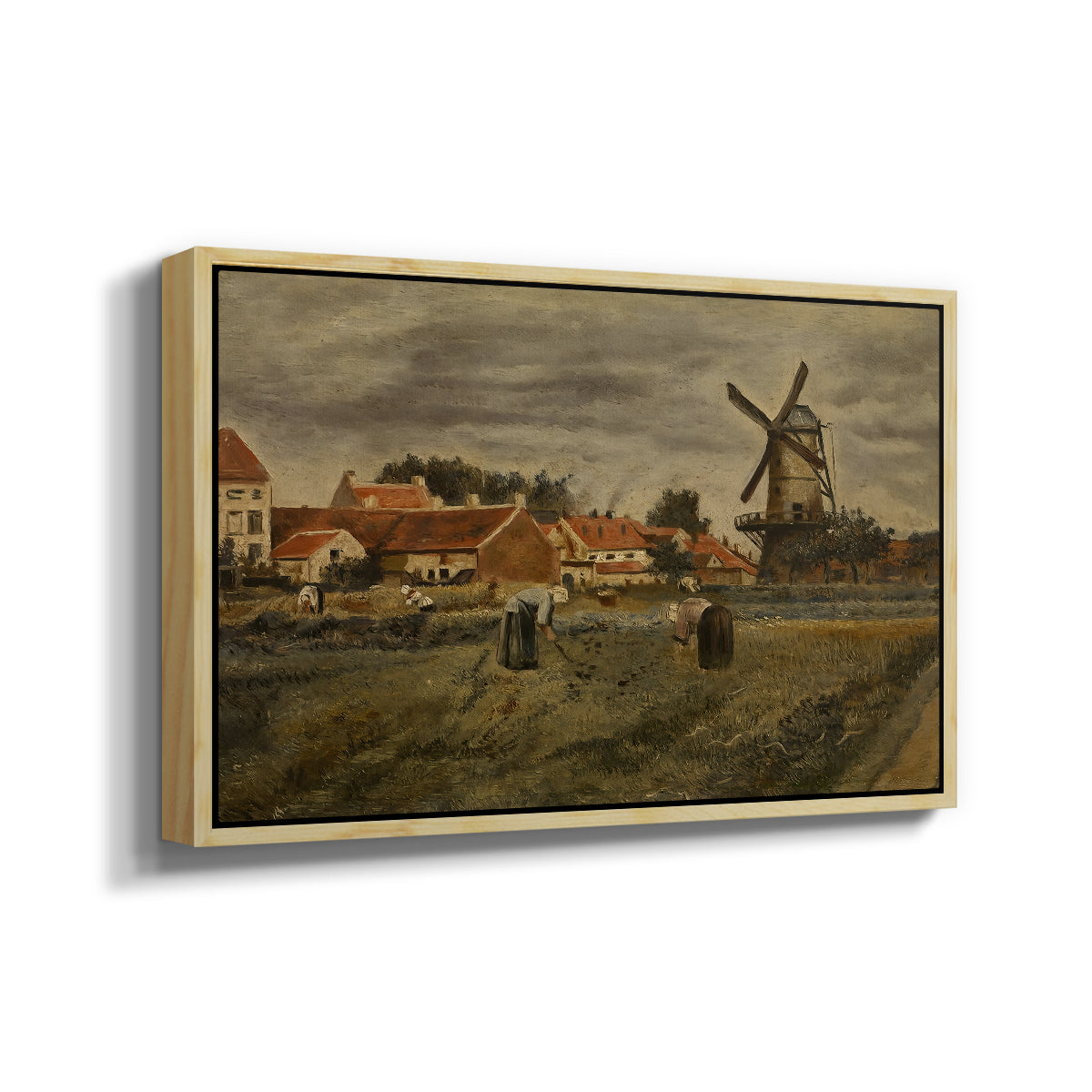 The Potato Harvest, c. 1875 - Floater Framed Canvas Print