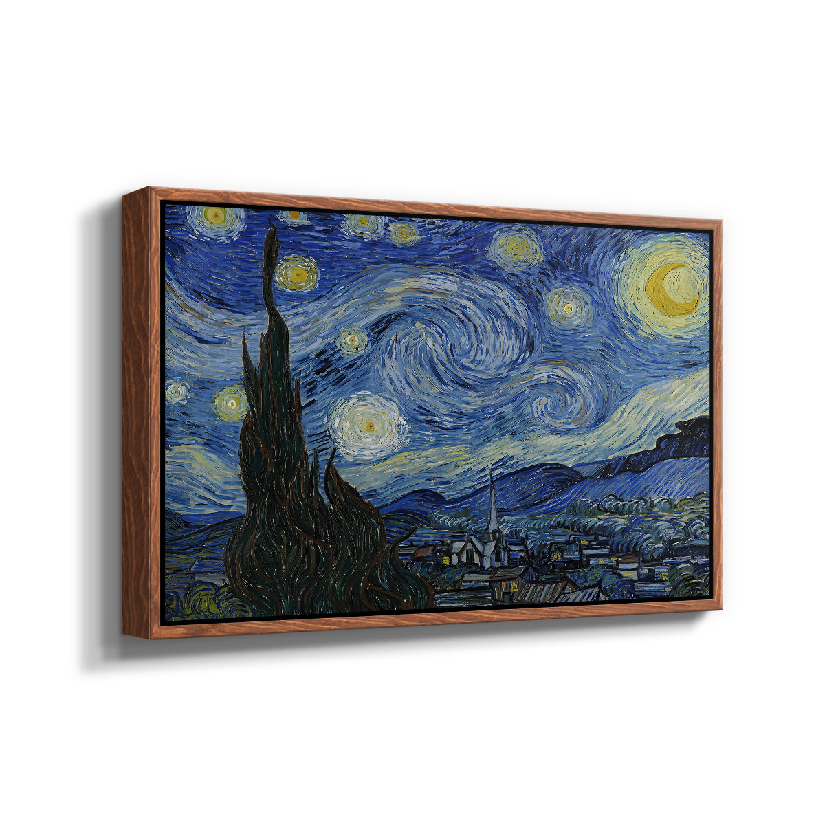 The Starry Night, 1889 - Floater Framed Canvas Print