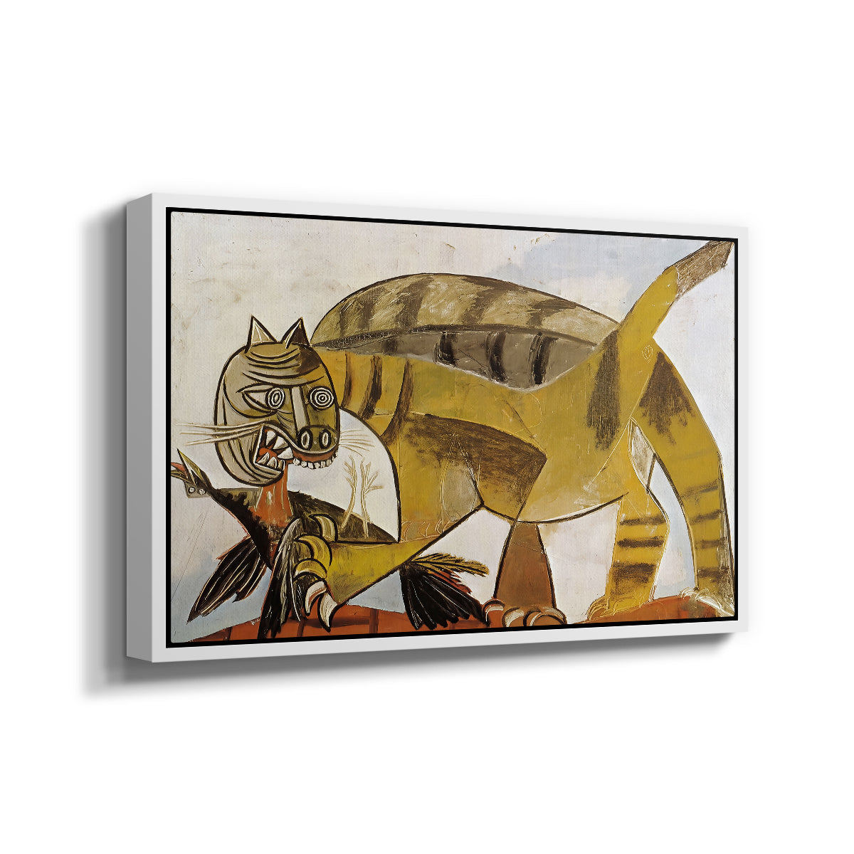 Cat Eating a Bird, 1939 - Floater Framed Canvas Print