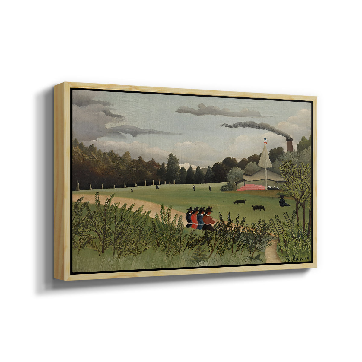 The Chair Factory at Alfortville, 1897 - Floater Framed Canvas Print