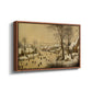 Winter Landscape with Skaters and Bird Trap, 1565 - Floater Framed Canvas Print