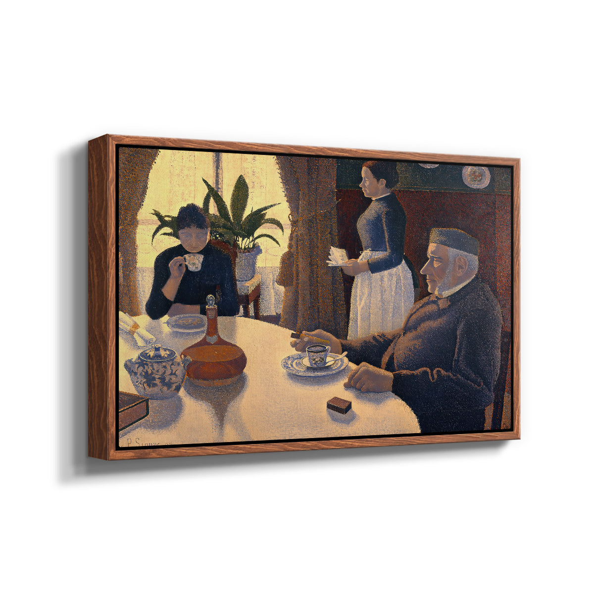 The Dining Room (Breakfast), 1886-1887 - Floater Framed Canvas Print
