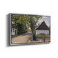 Danish Village Street with Woman and Milkman, 1880 - Floater Framed Canvas Print