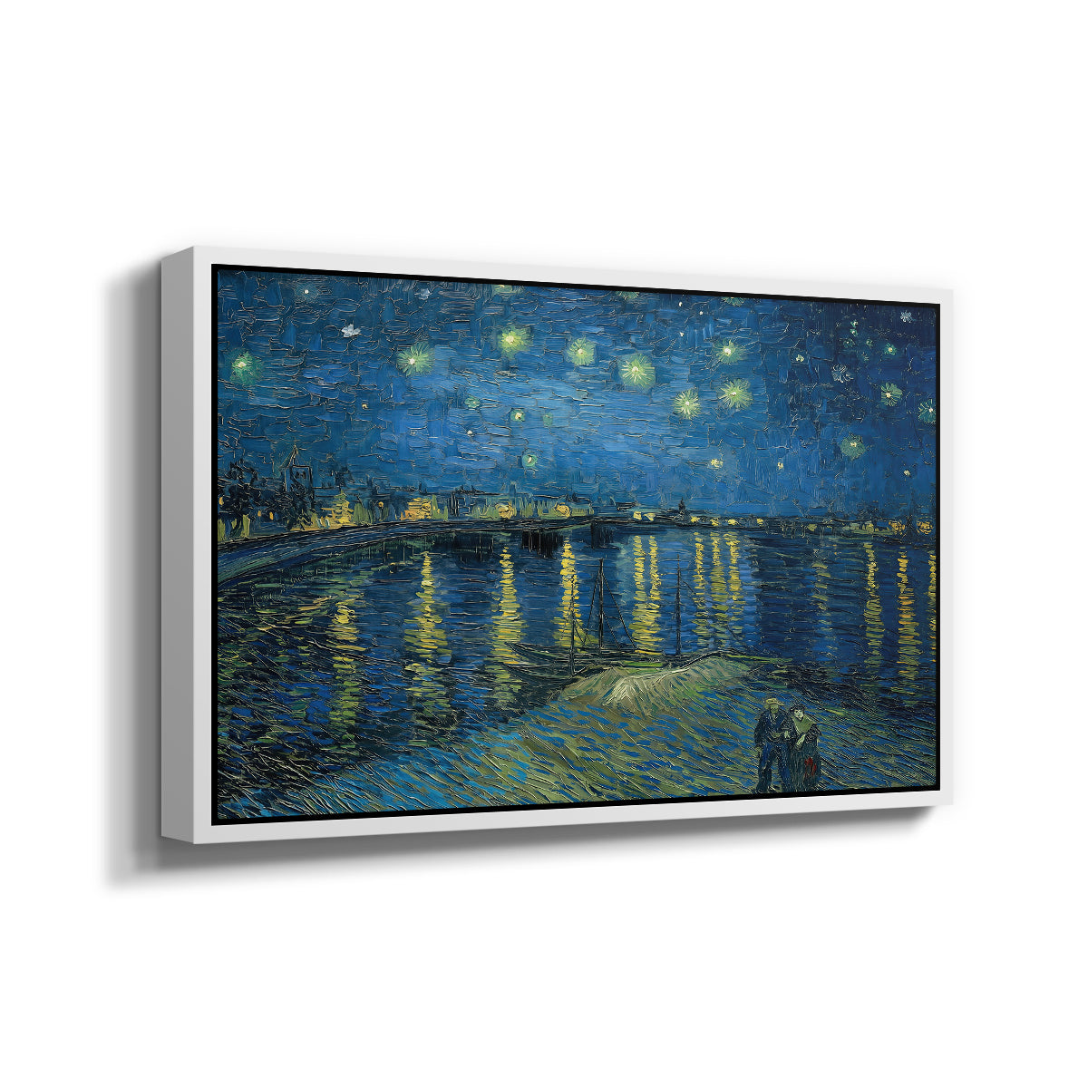 Starry Night Over the Rhône, 1888 - Floater Framed Canvas Print