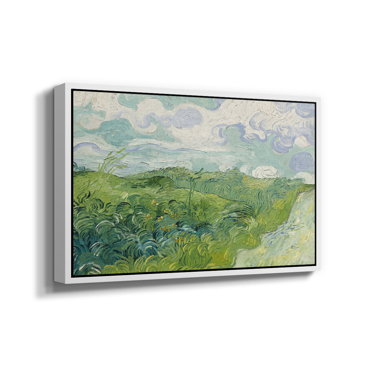 Green Wheat Field, Auvers, 1890 - Floater Framed Canvas Print