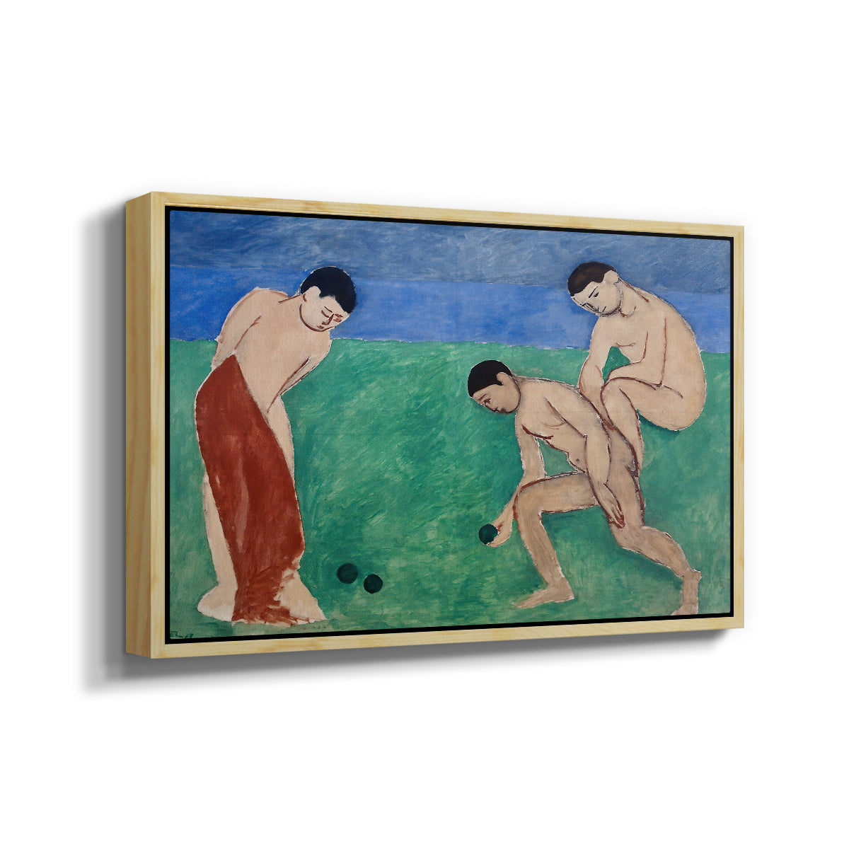 Game of Bowls, 1908 - Floater Framed Canvas Print
