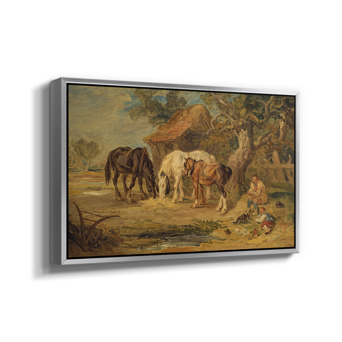 The Midday Meal, 1835 - Floater Framed Canvas Print