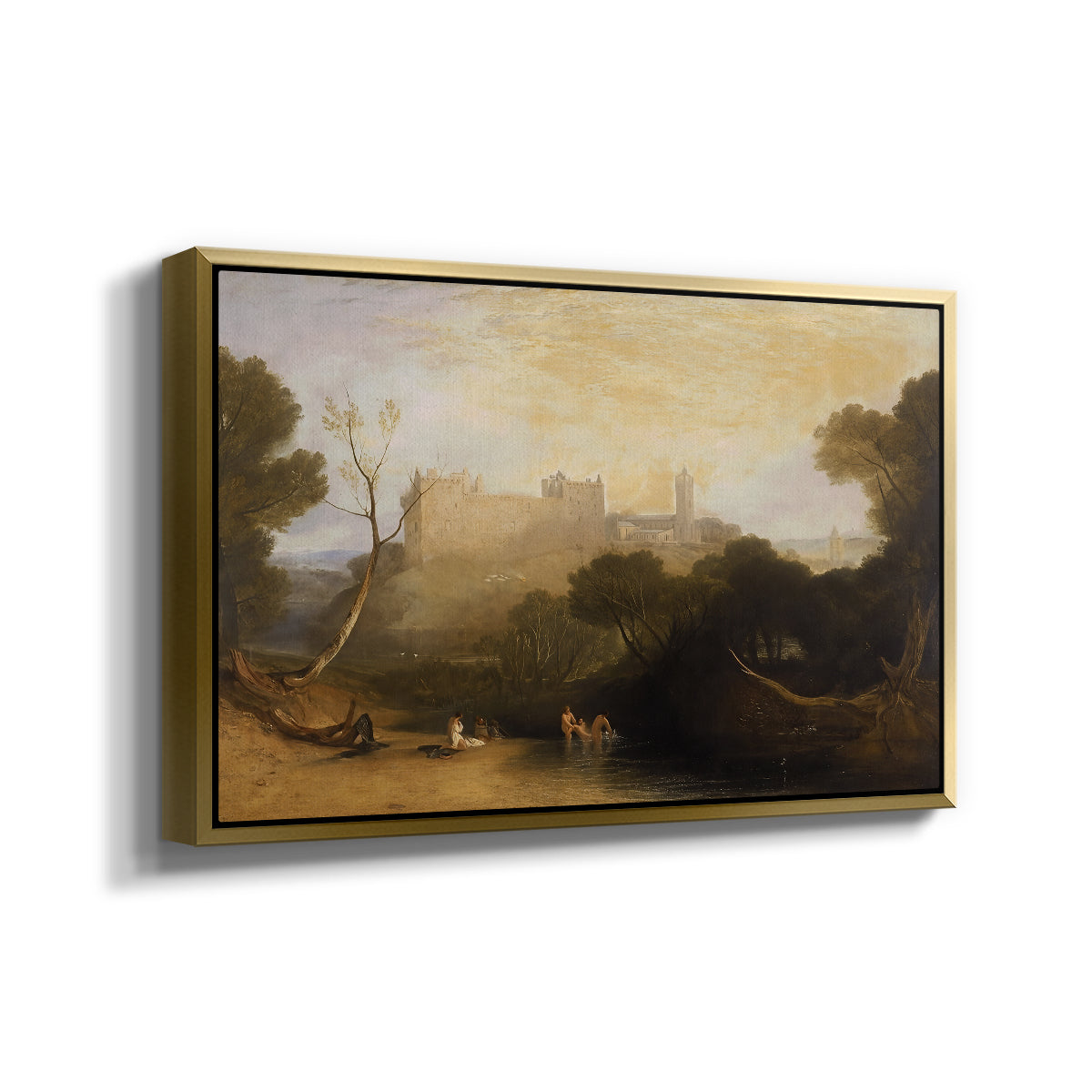Linlithgow Palace, c. 1807 - Floater Framed Canvas Print