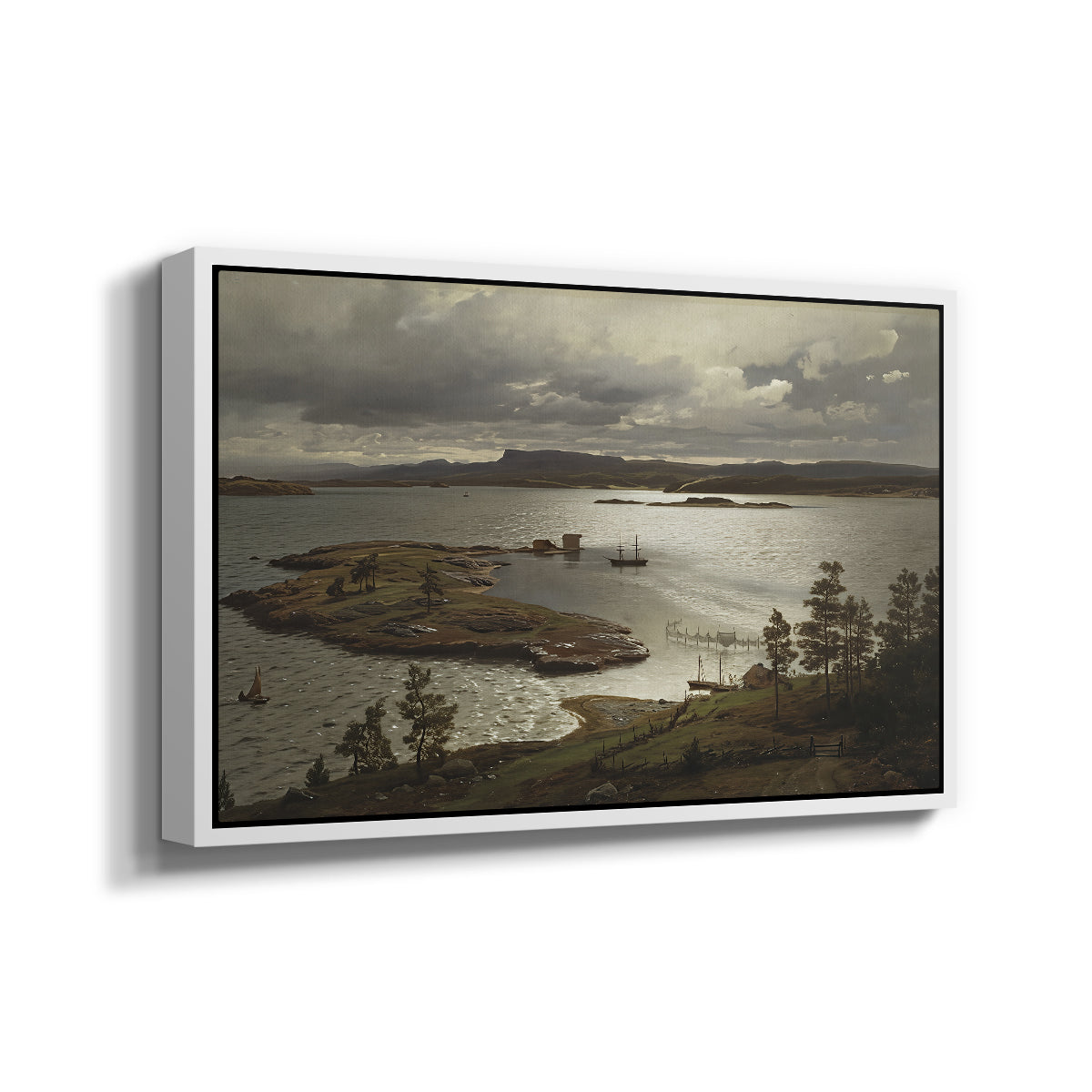 The Fjord at Sandviken (Sandviksfjorden), 1879 - Floater Framed Canvas Print