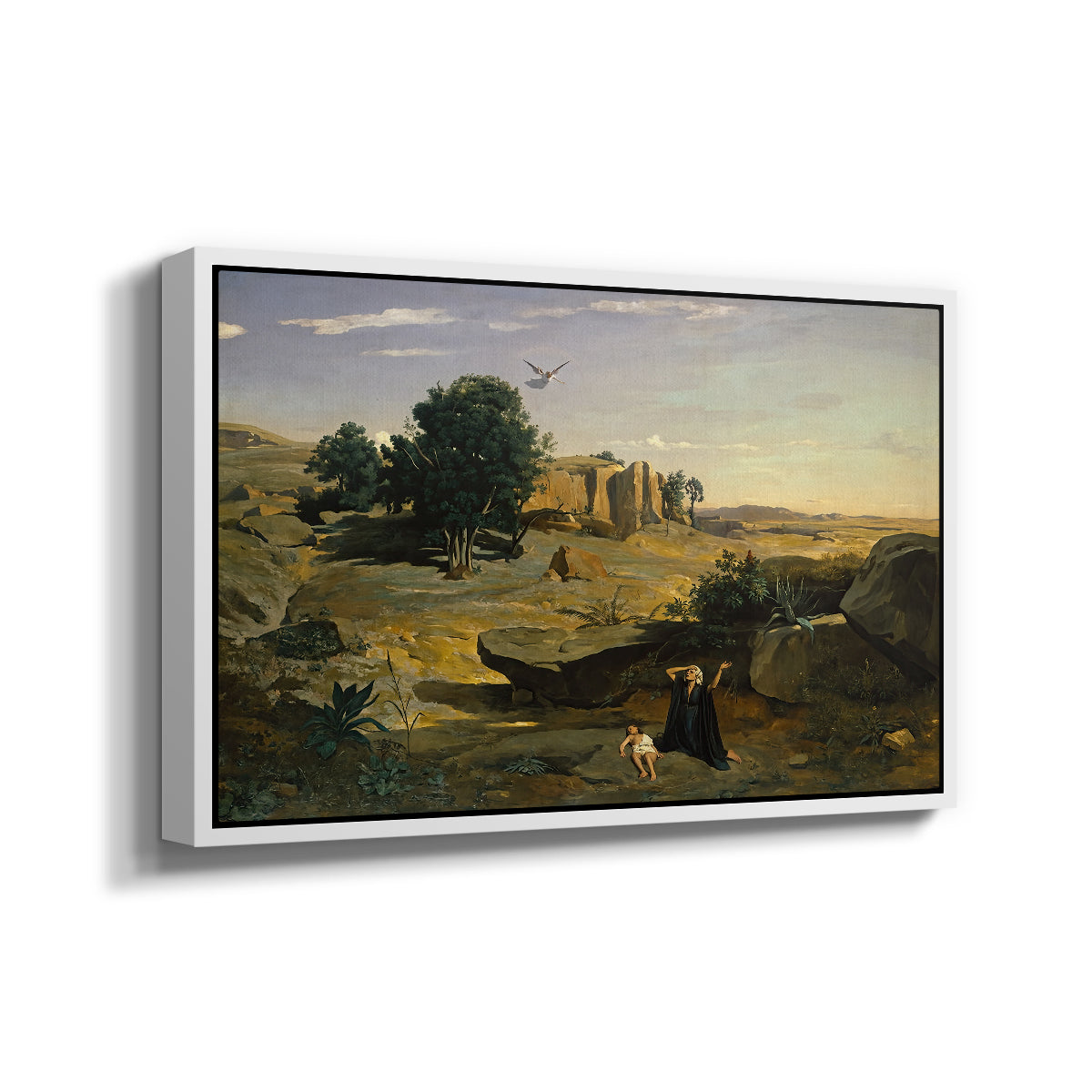 Hagar in the Wilderness, 1835 - Floater Framed Canvas Print