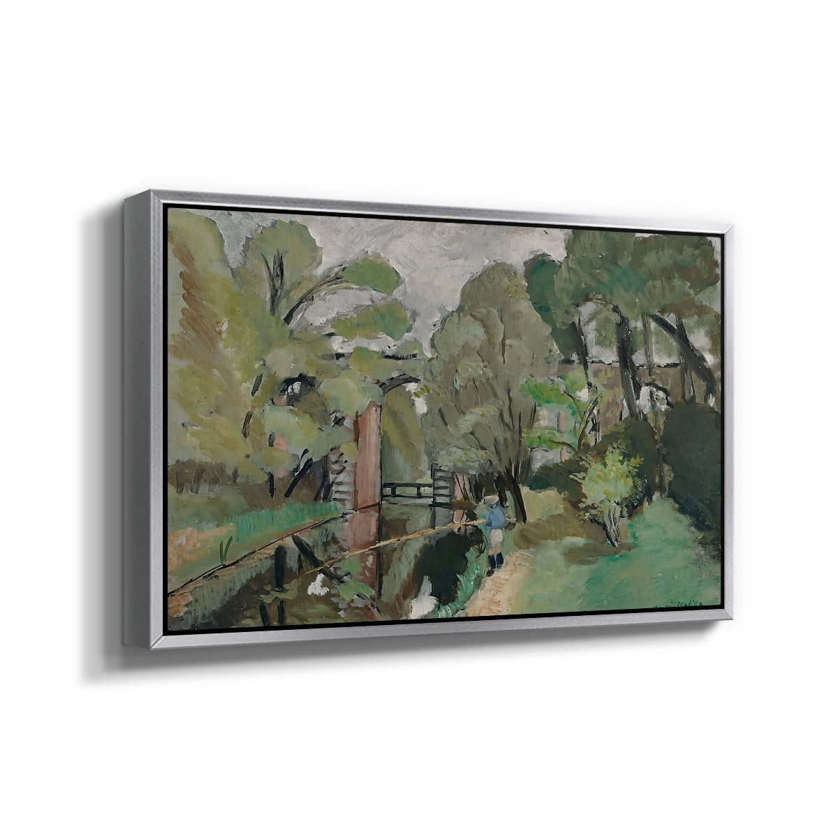 The Little Fisherman, Maintenon, 1918 - Floater Framed Canvas Print