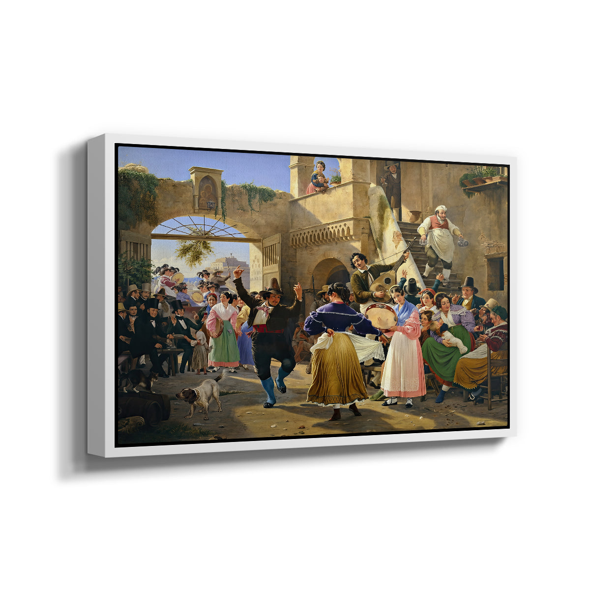 Romans Gathered for Merriment at an Osteria, 1839 - Floater Framed Canvas Print