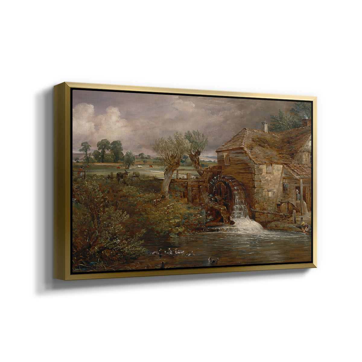 Parham Mill, Gillingham, 1826 - Floater Framed Canvas Print