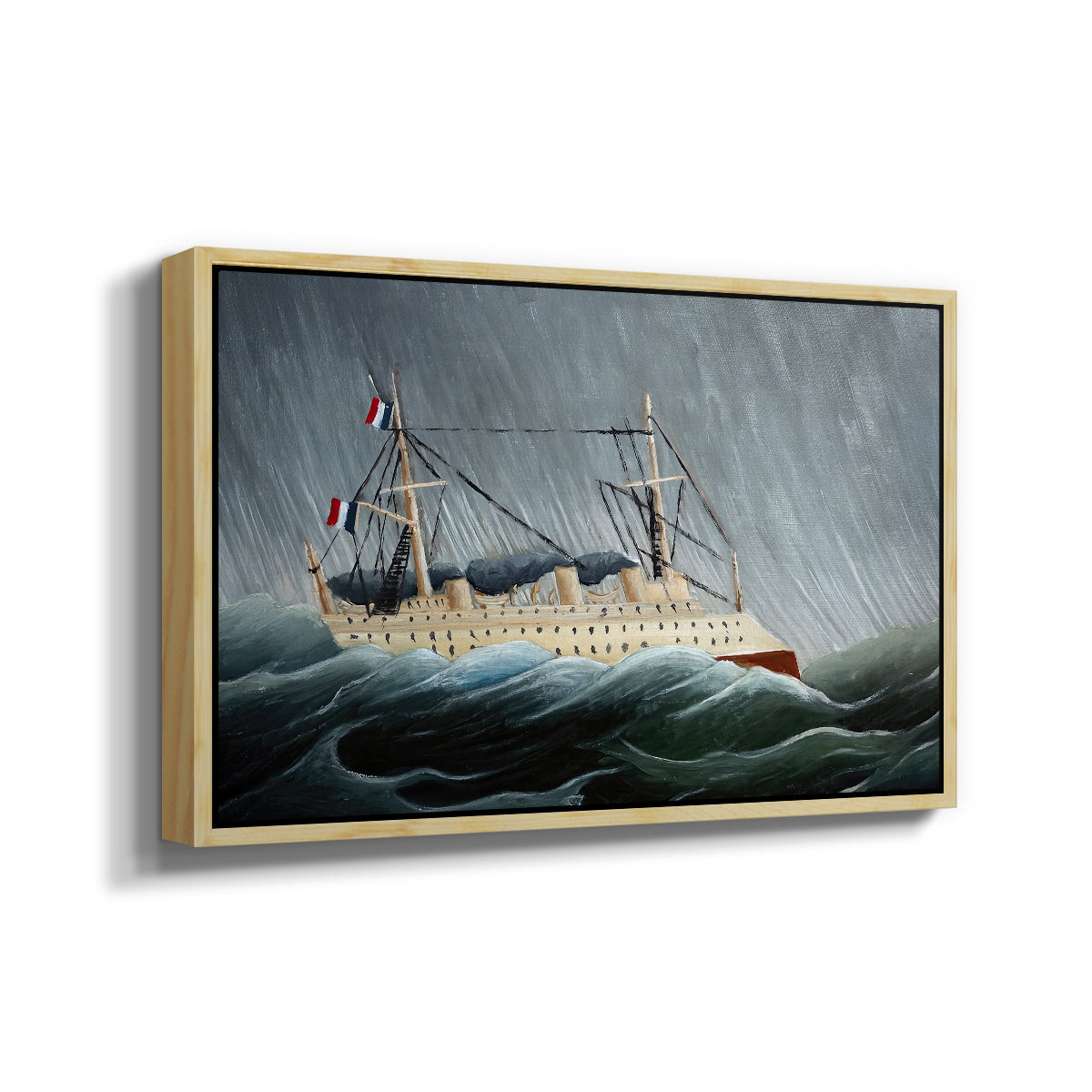 A Ship in the Storm, c. 1899 - Floater Framed Canvas Print