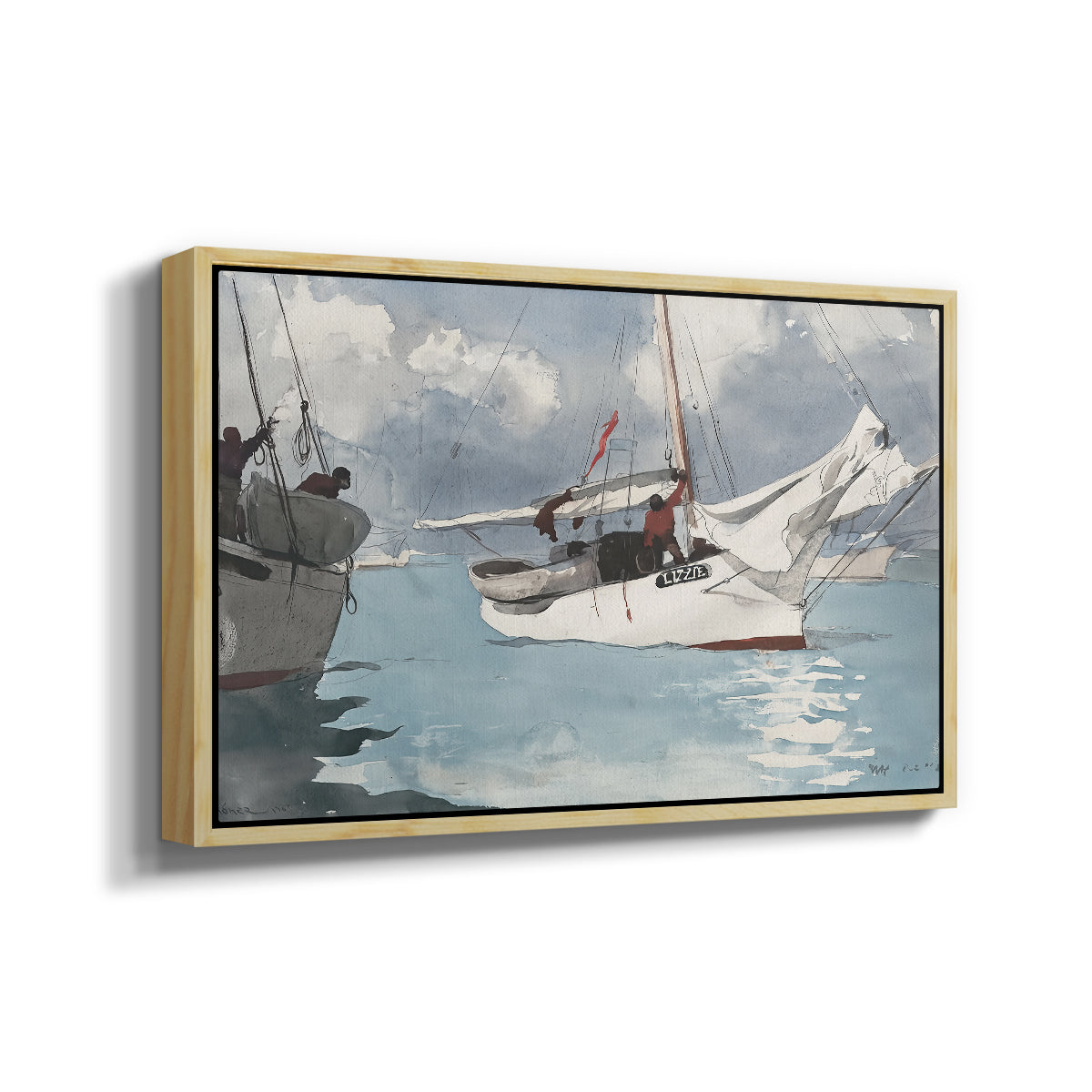 Fishing Boats, Key West, 1903 - Floater Framed Canvas Print