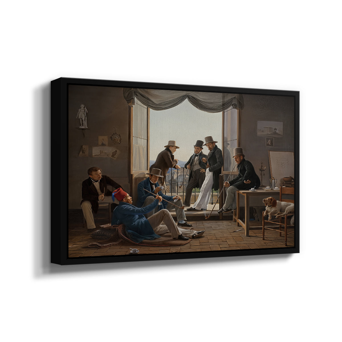 A Group of Danish Artists in Rome, 1837 - Floater Framed Canvas Print