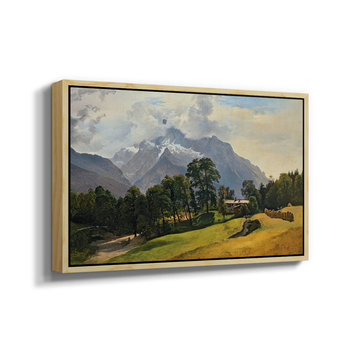 Mountains in Berchtesgaden - Floater Framed Canvas Print