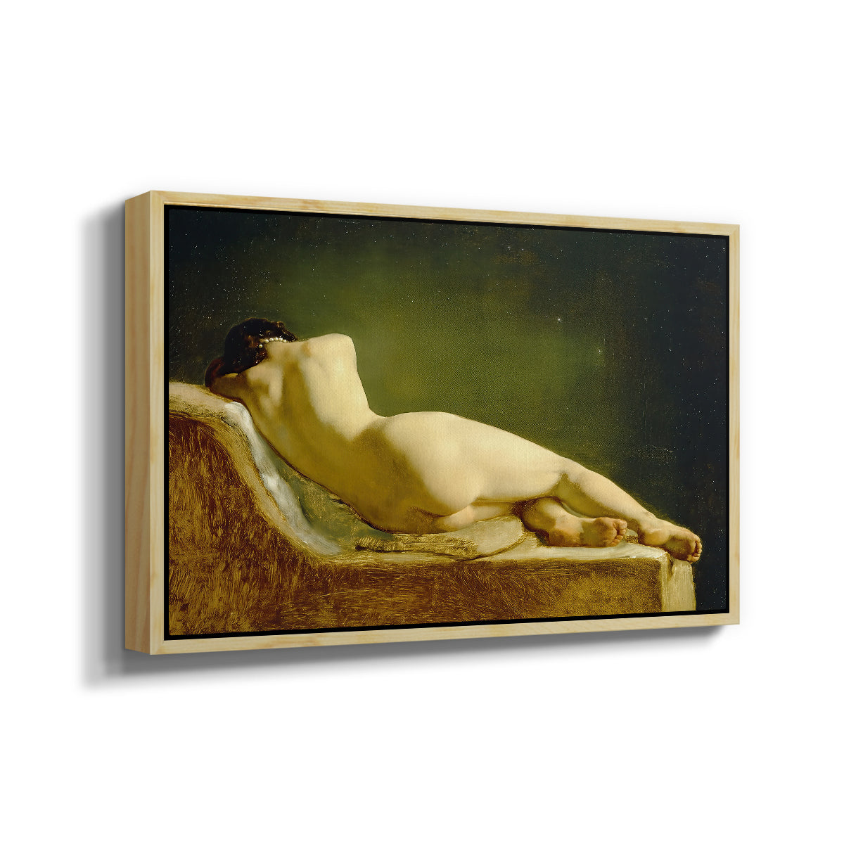 Reclining Nude (Liggende model), 1833 - Floater Framed Canvas Print