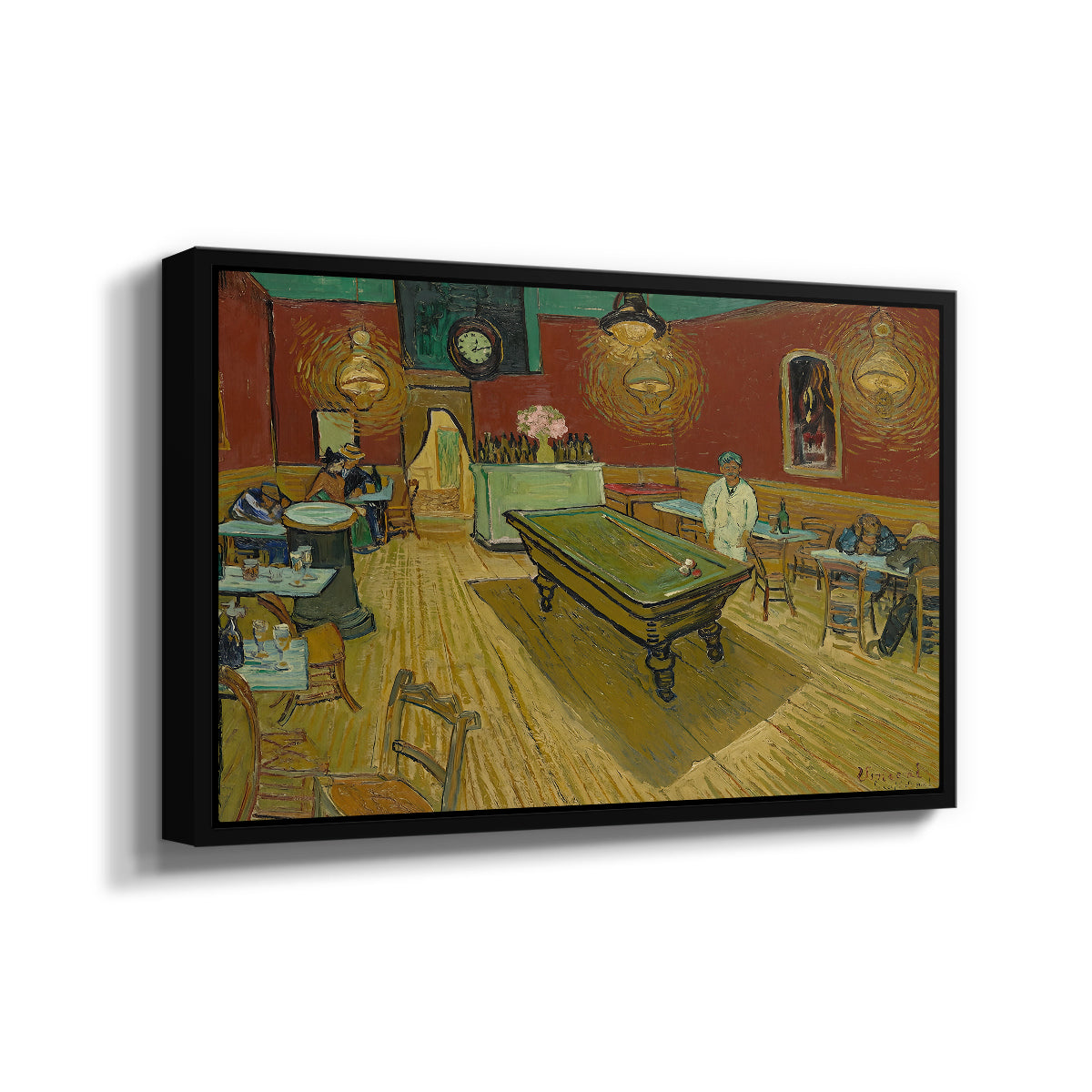 The Night Café, 1888 - Floater Framed Canvas Print