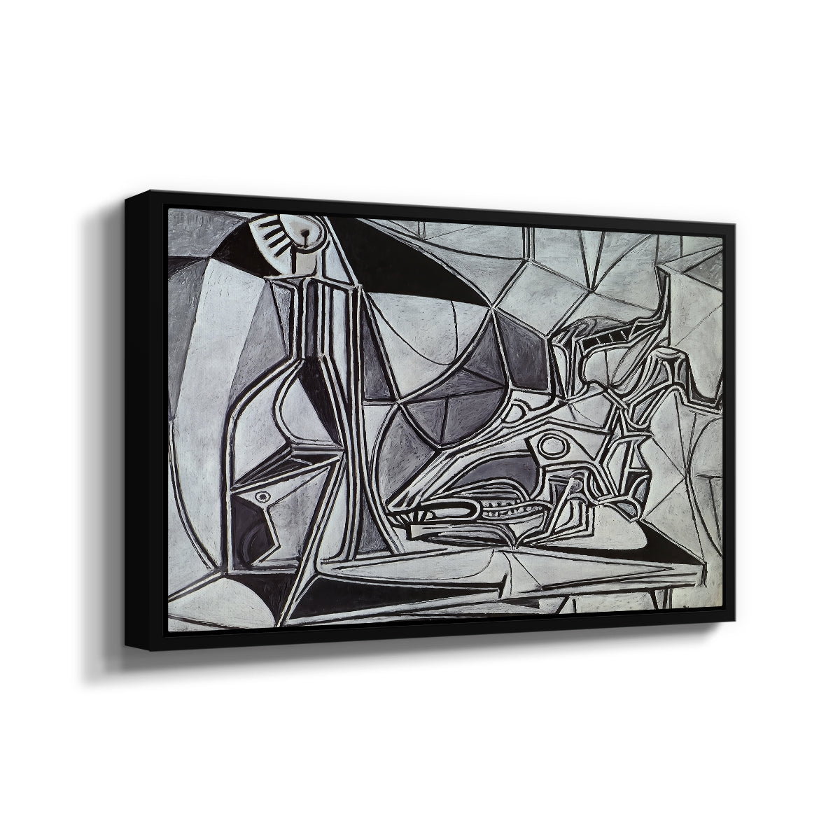 Goat's Skull, Bottle and Candle, 1952 - Floater Framed Canvas Print