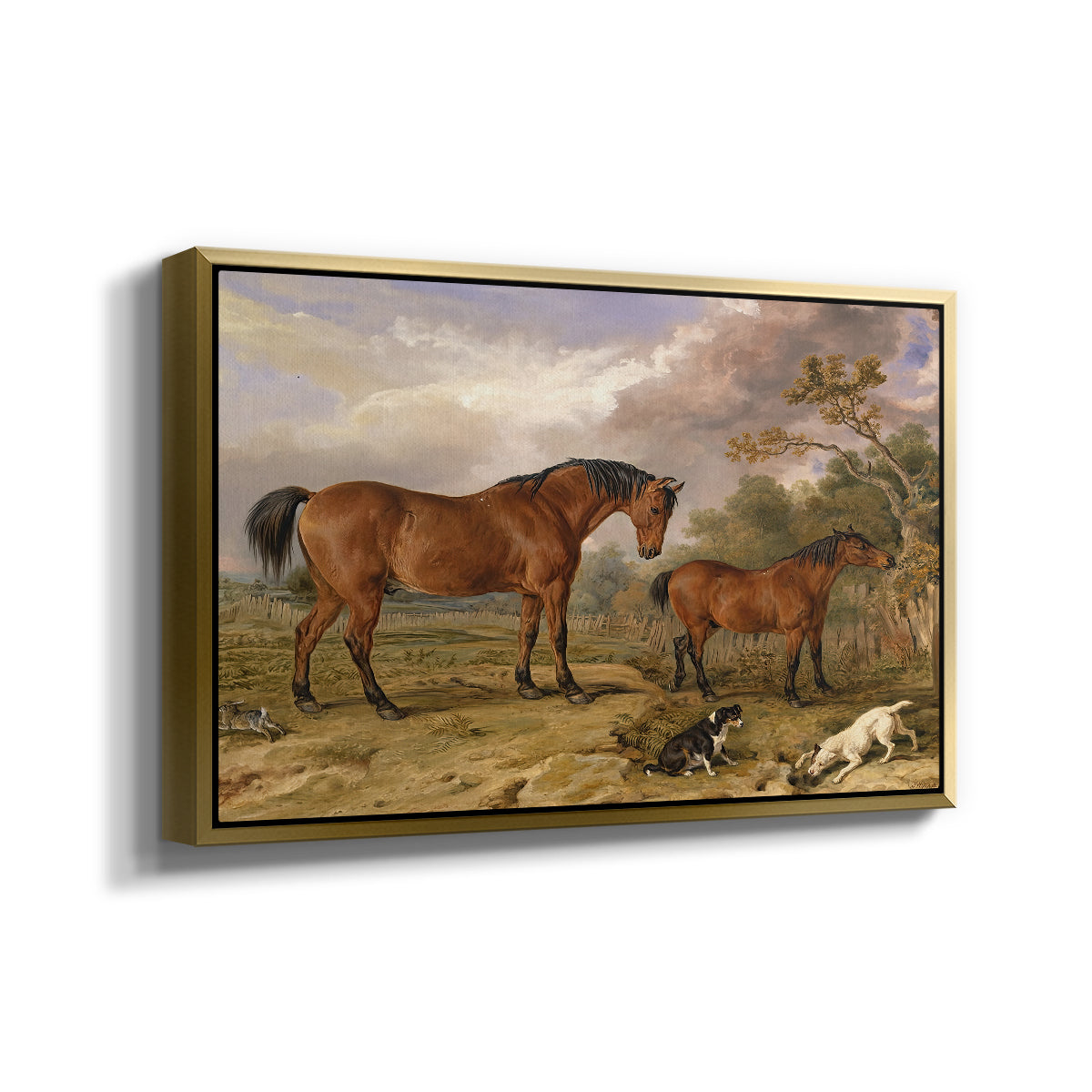 Portrait of Reformer, Blucher, Tory and Crib, Property of Rowland Alston, Esq., M.P., 1835 - Floater Framed Canvas Print