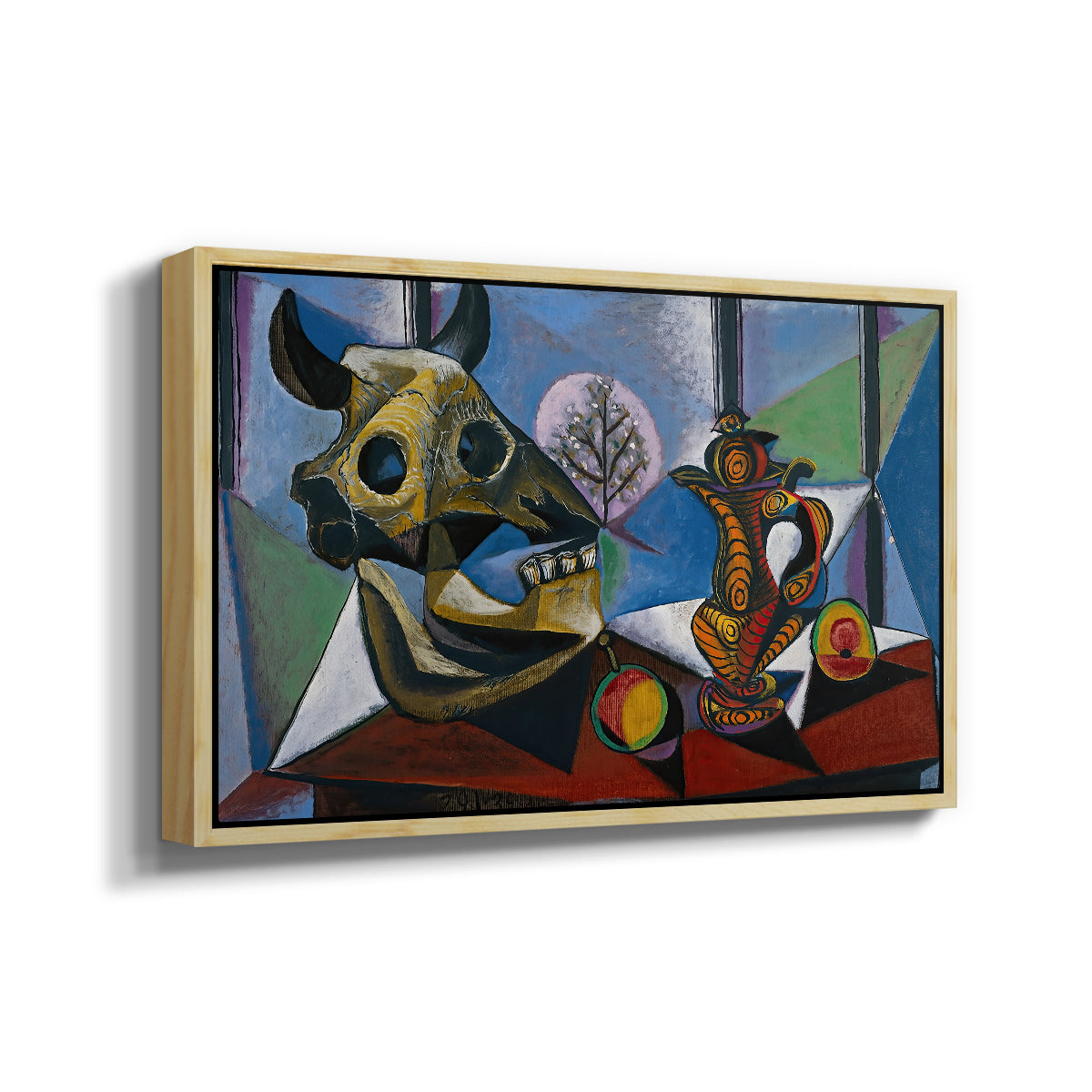 Still Life with Bull's Skull, 1939 - Floater Framed Canvas Print