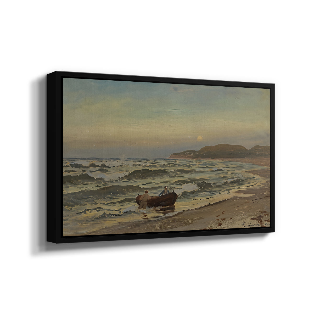 Storm at Rügen, 1882 - Floater Framed Canvas Print