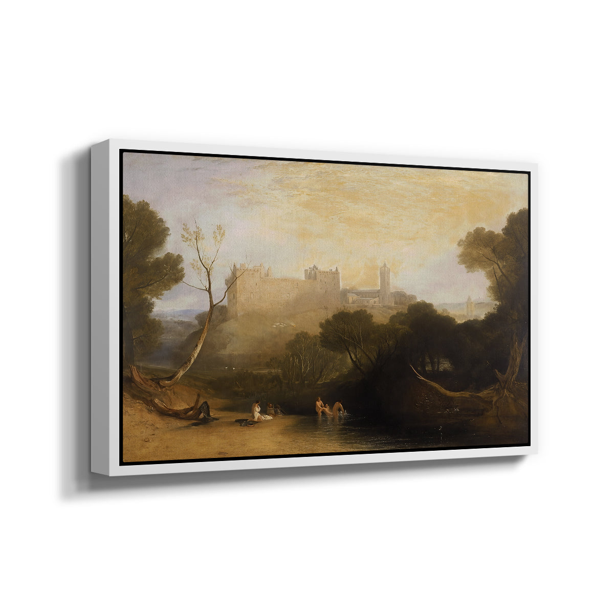 Linlithgow Palace, c. 1807 - Floater Framed Canvas Print