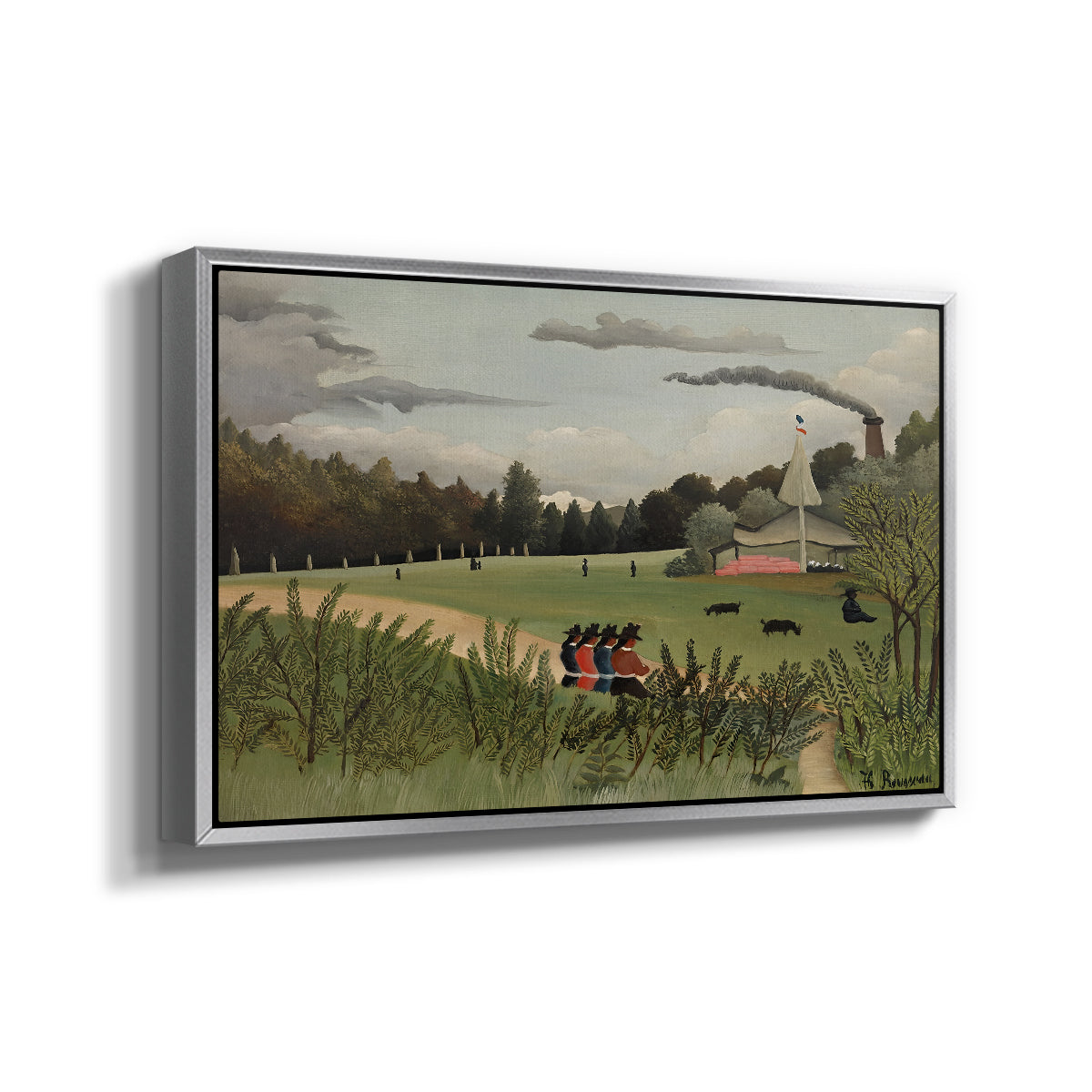 The Chair Factory at Alfortville, 1897 - Floater Framed Canvas Print