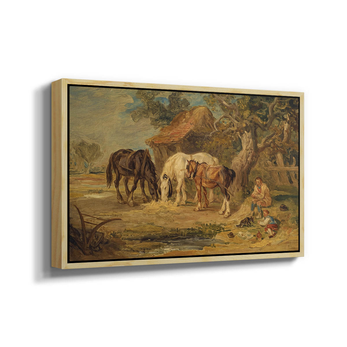 The Midday Meal, 1835 - Floater Framed Canvas Print