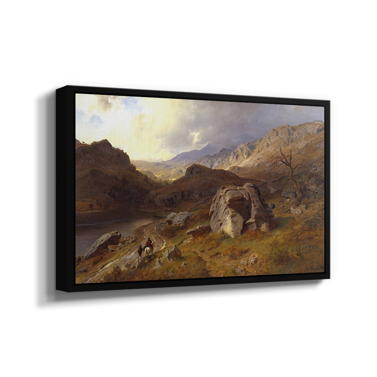 Lledr Valley in Wales, 1864 - Floater Framed Canvas Print