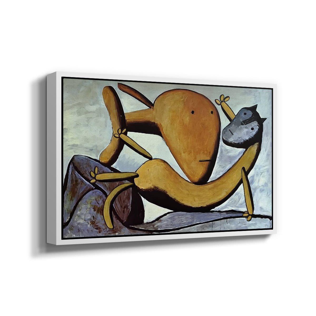Cat and Big Fish, c. 1931 - Floater Framed Canvas Print