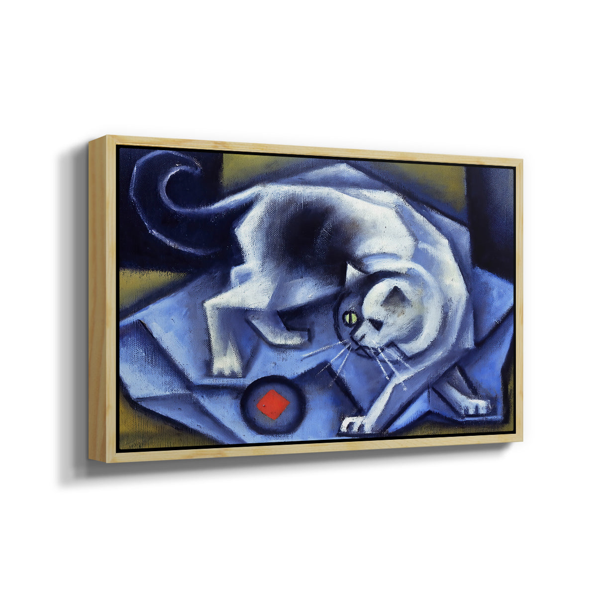 Cat Playing with a Ball, 1945-1950 - Floater Framed Canvas Print