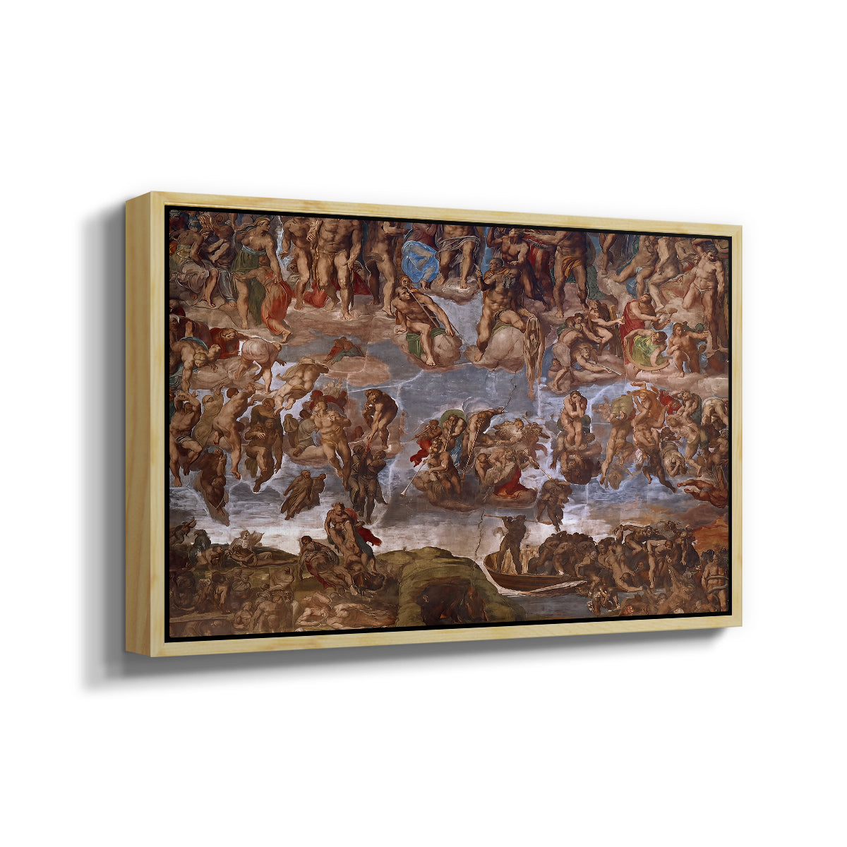 The Last Judgment (Charon's Boat and the Damned), 1536-1541 - Floater Framed Canvas Print