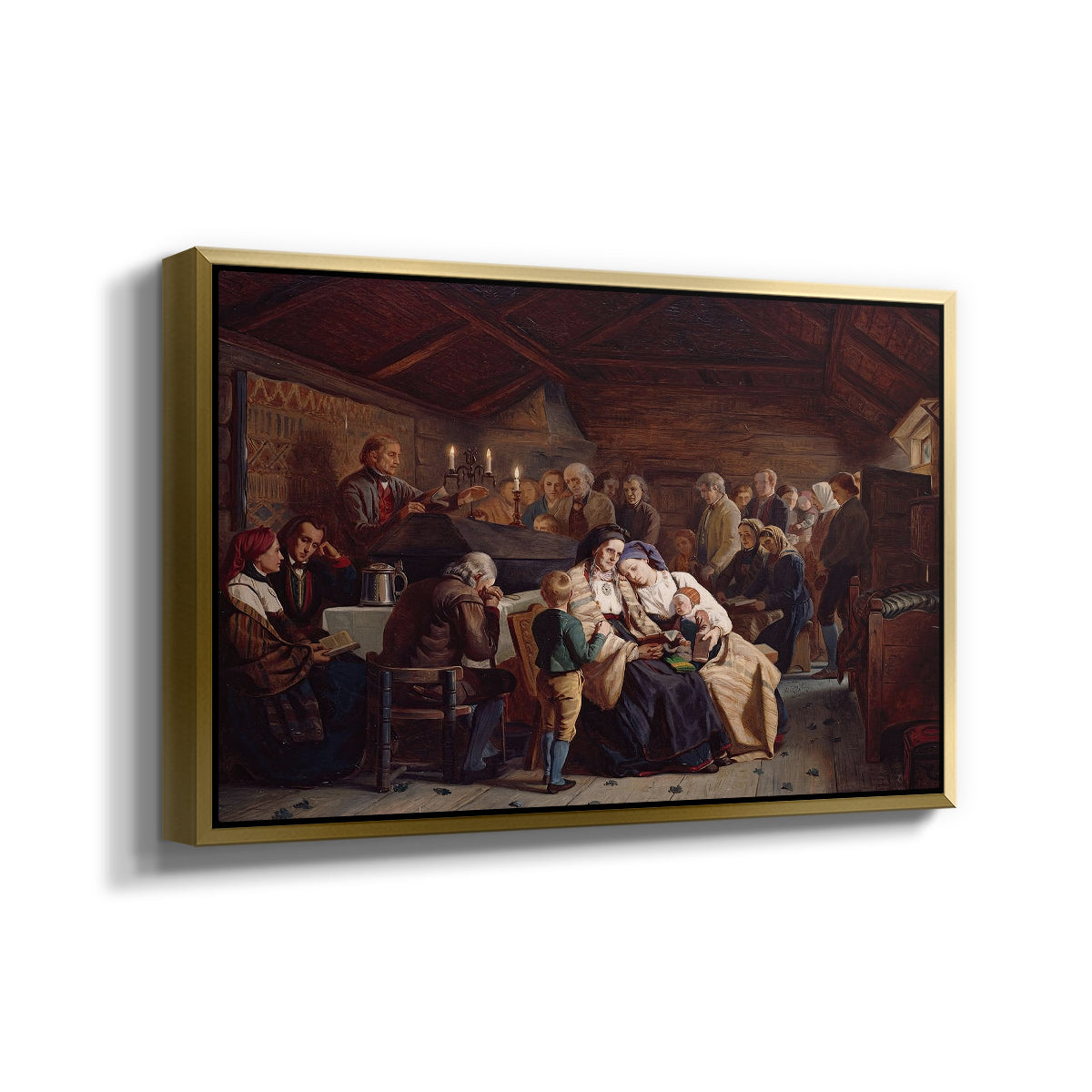 Funeral Feast, 1854 - Floater Framed Canvas Print