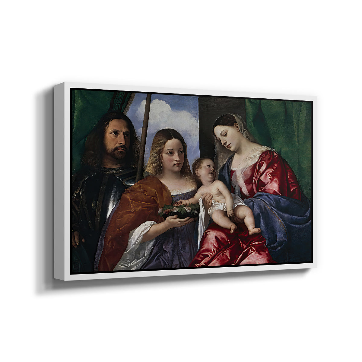 Madonna and Child with Saints Dorothy and George, c. 1516 - Floater Framed Canvas Print
