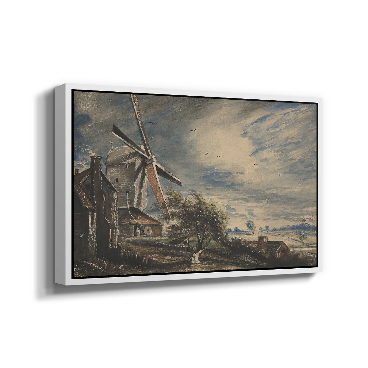 A Mill Near Colchester, c. 1833 - Floater Framed Canvas Print