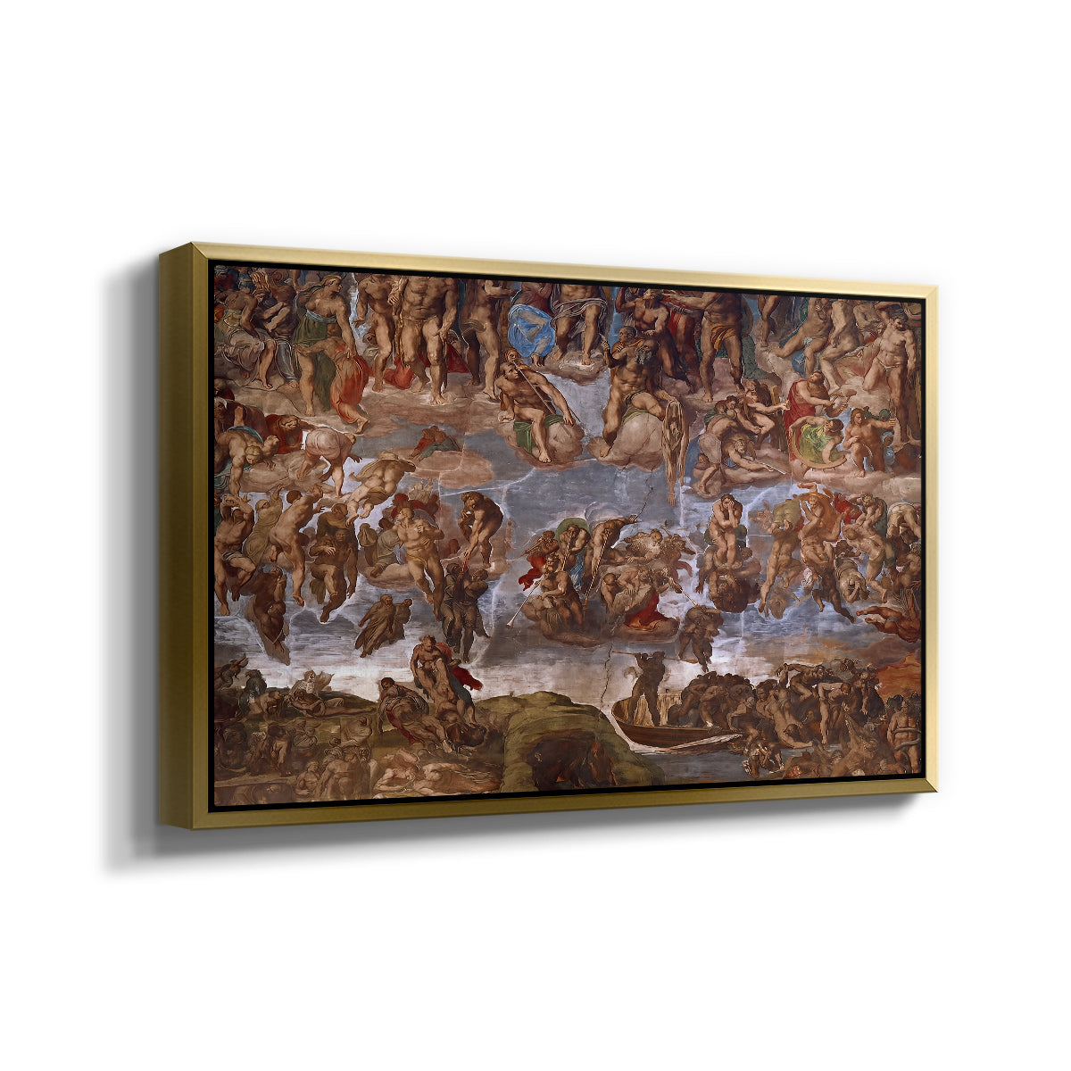 The Last Judgment (Charon's Boat and the Damned), 1536-1541 - Floater Framed Canvas Print