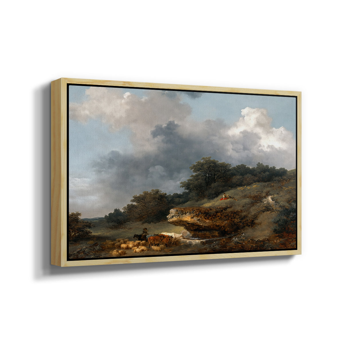 The Watering Place, c. 1765 - Floater Framed Canvas Print