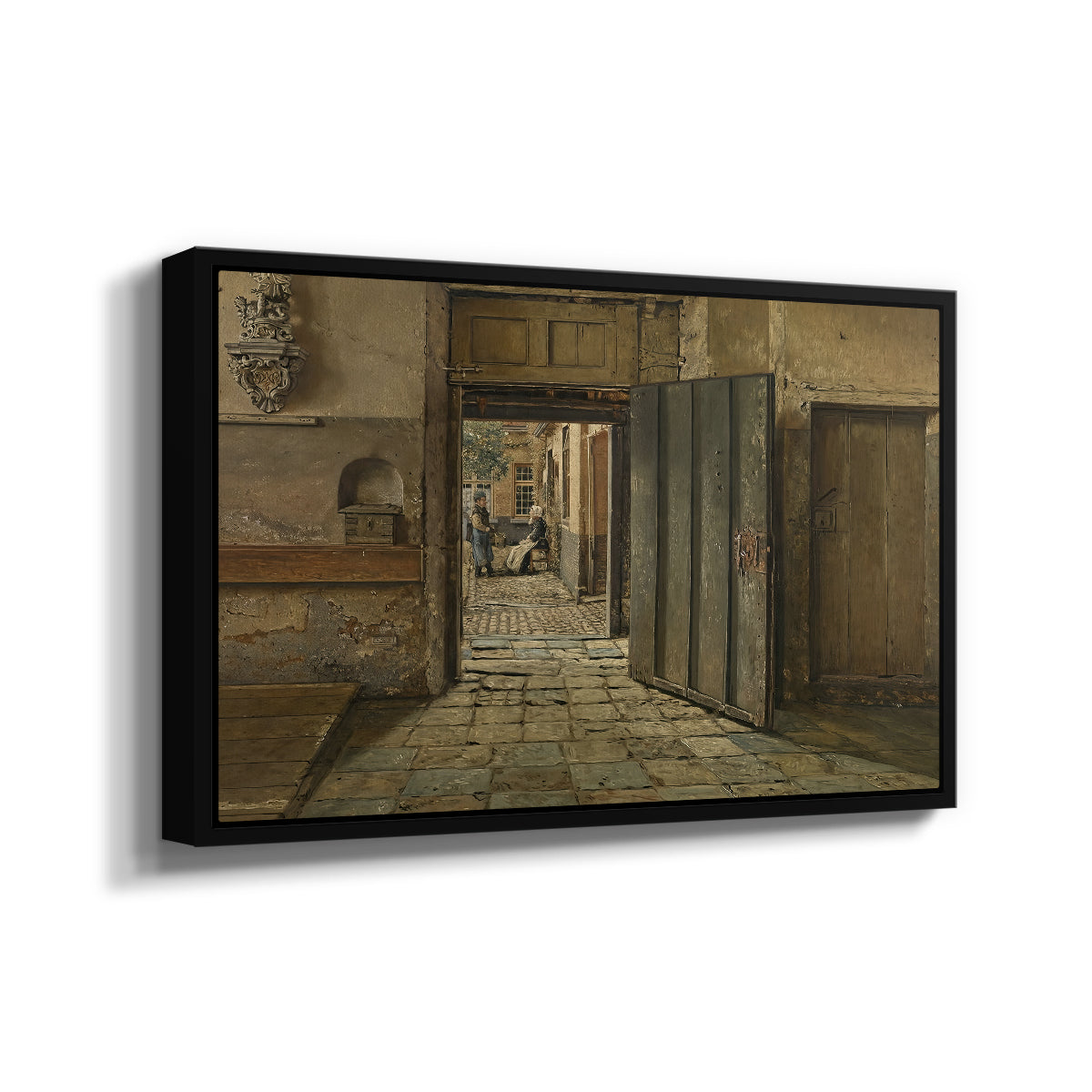 The Conversation, 1884 - Floater Framed Canvas Print