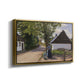 Danish Village Street with Woman and Milkman, 1880 - Floater Framed Canvas Print