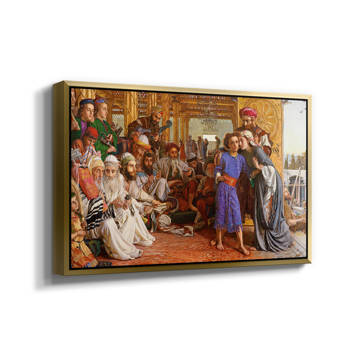 The Finding of the Saviour in the Temple, 1854-1860 - Floater Framed Canvas Print