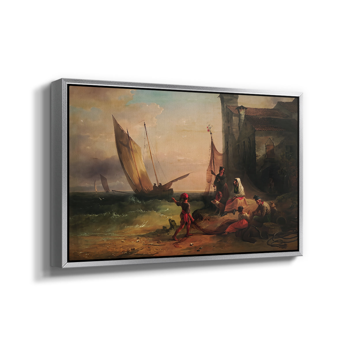 Fisherman's Family from Chioggia, 1838 - Floater Framed Canvas Print