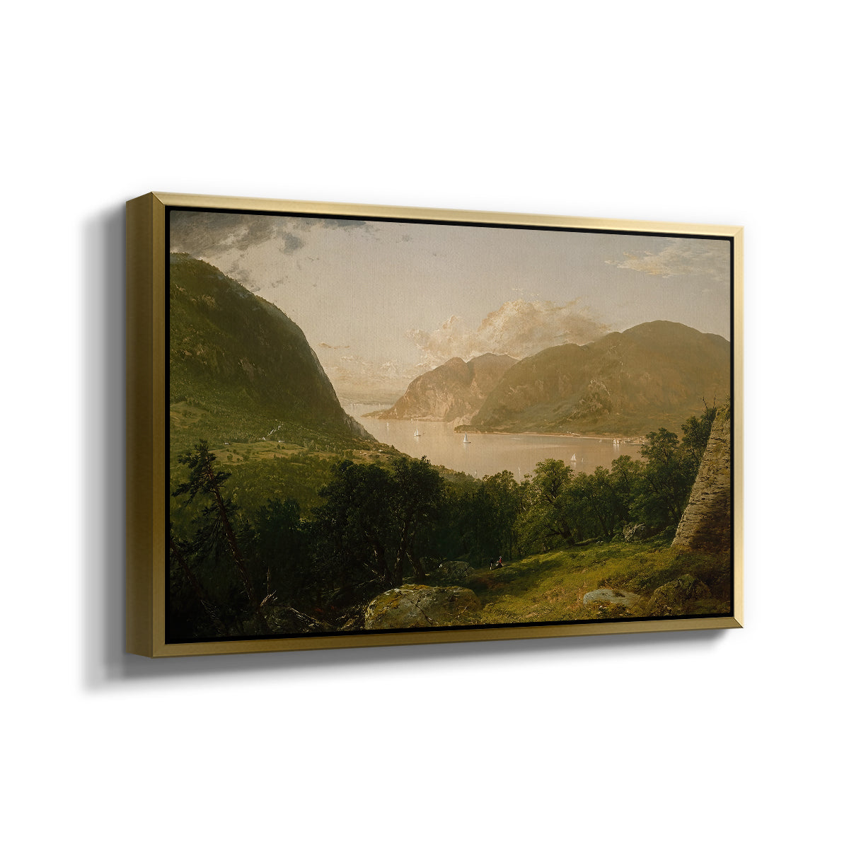 Hudson River Scene, 1857 - Floater Framed Canvas Print