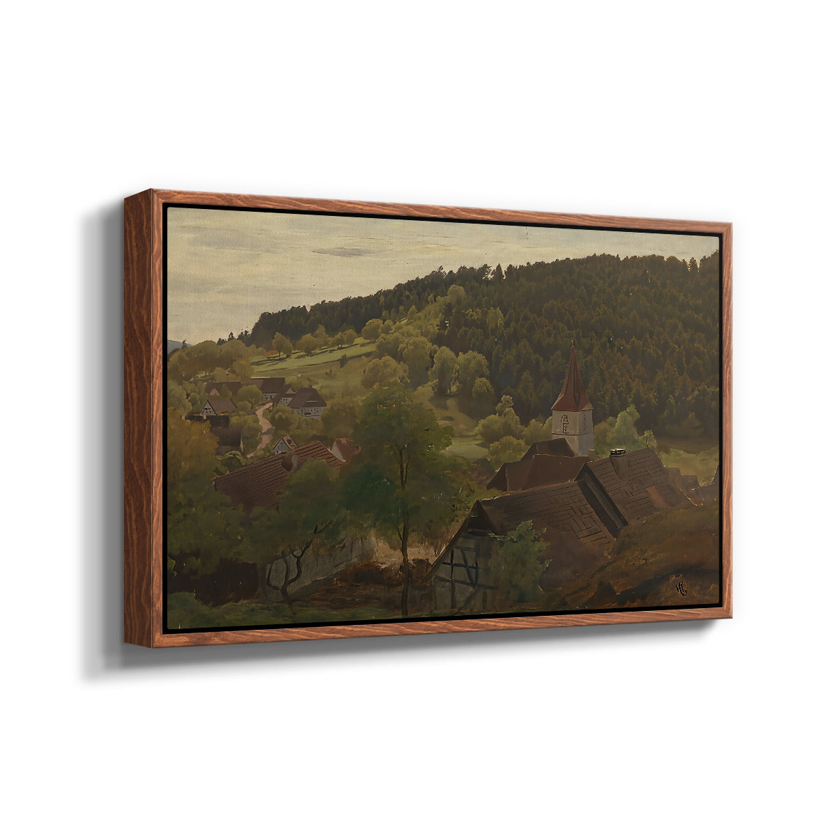 Landscape from Ebersteinburg in Baden, 1876 - Floater Framed Canvas Print