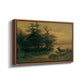 Wallowing Deer on the Shore of a Mountain Lake, c. 1850 - Floater Framed Canvas Print