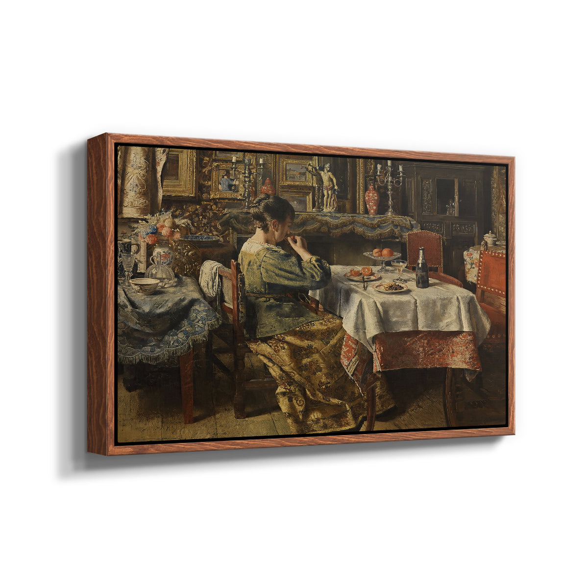 The Meal (De maaltijd), c. 1885 - Floater Framed Canvas Print