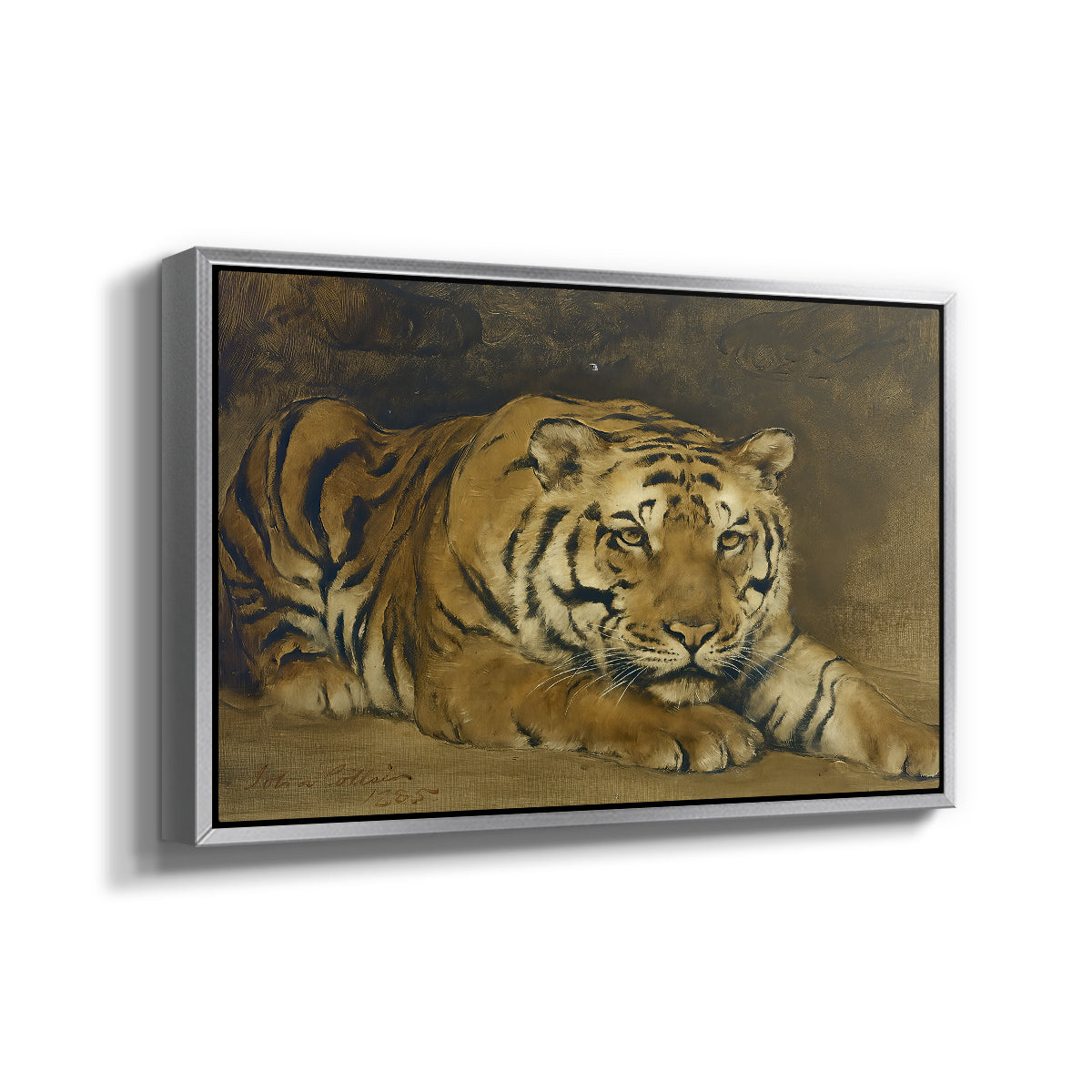 Study of a Tiger for Circe, 1885 - Floater Framed Canvas Print
