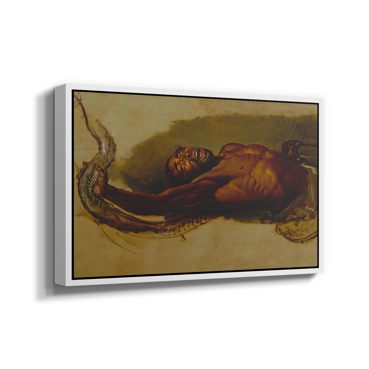 Man Struggling with a Boa Constrictor, c. 1803 - Floater Framed Canvas Print