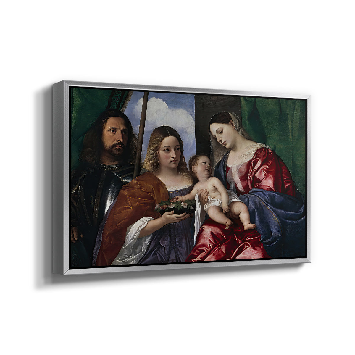Madonna and Child with Saints Dorothy and George, c. 1516 - Floater Framed Canvas Print
